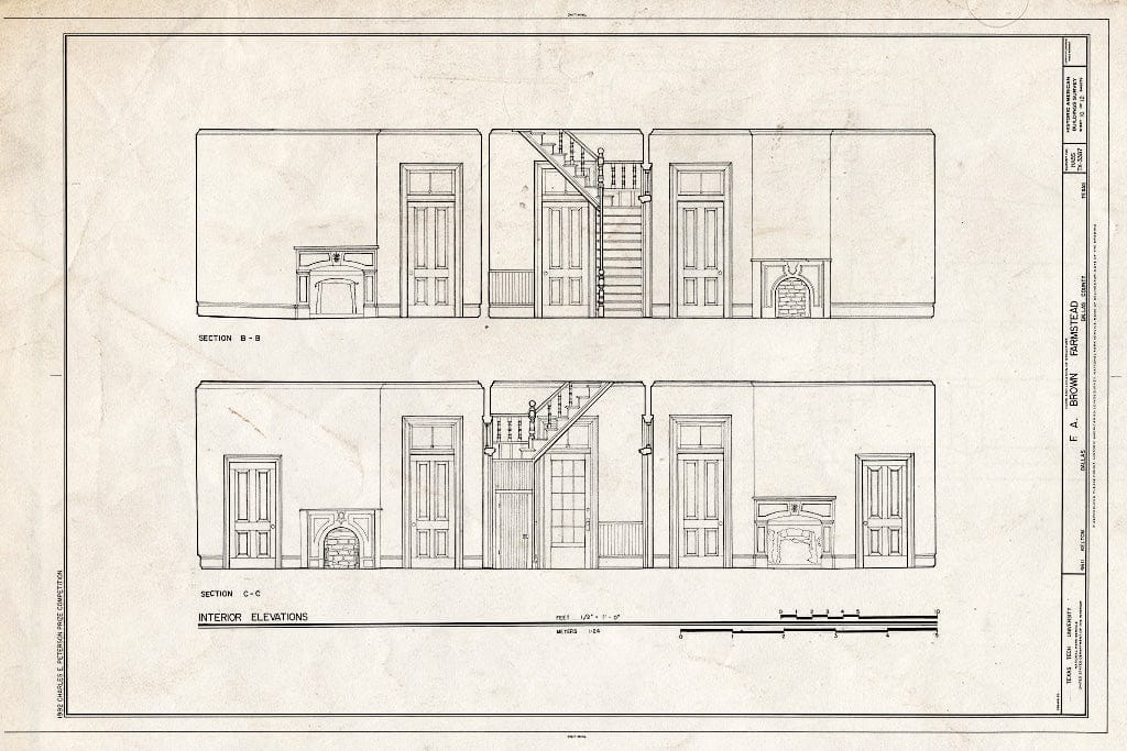 Blueprint HABS TEX,57-DAL,4,- (Sheet 10 of 12) - F. A. Brown Farmstead, 4611 Kelton, Dallas, Dallas County, TX