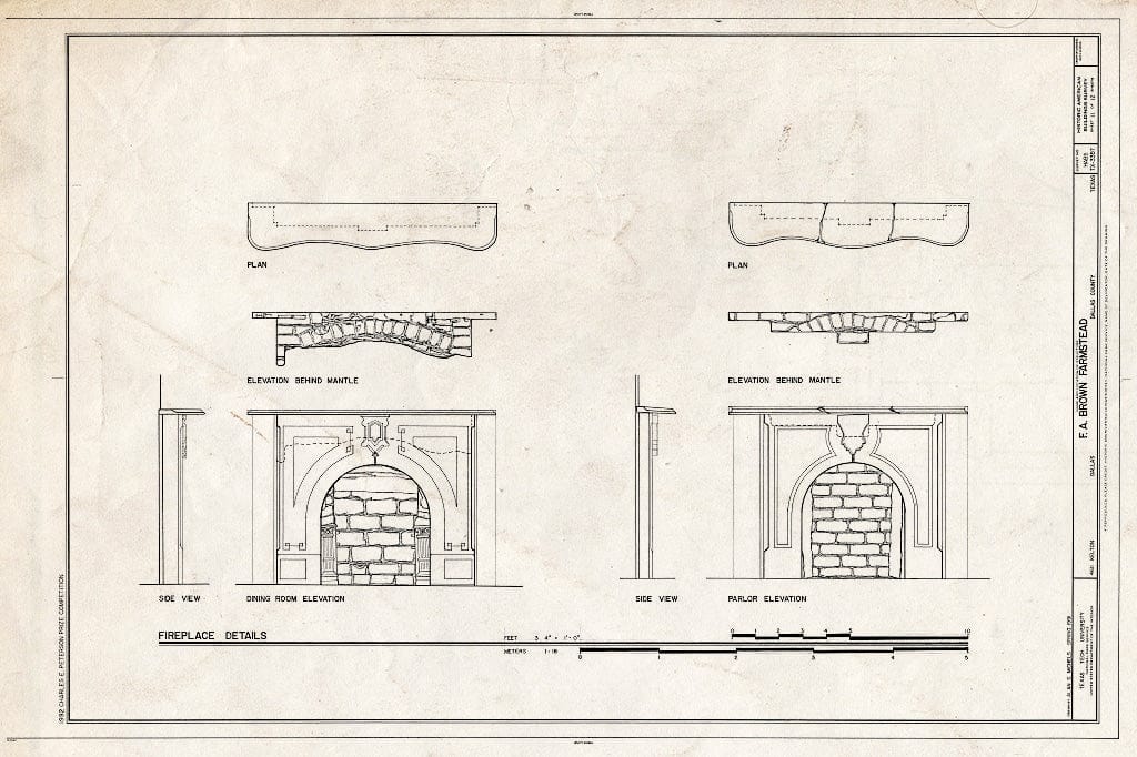 Blueprint HABS TEX,57-DAL,4,- (Sheet 11 of 12) - F. A. Brown Farmstead, 4611 Kelton, Dallas, Dallas County, TX