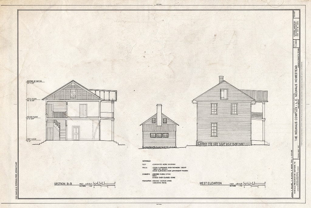 Blueprint HABS TEX,143-HACK,1-A- (Sheet 6 of 8) - Neuhaus Complex, L. E. Neuhaus Homestead, Highway 532, Hackberry, Lavaca County, TX