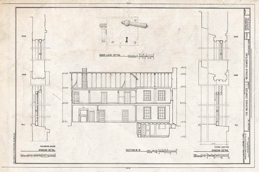 Blueprint HABS TEX,143-HACK,1-A- (Sheet 8 of 8) - Neuhaus Complex, L. E. Neuhaus Homestead, Highway 532, Hackberry, Lavaca County, TX