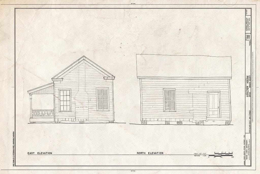 Blueprint HABS TEX,21-BRY,2- (Sheet 4 of 6) - Coulter House, Bryan, Brazos County, TX