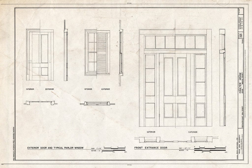 Blueprint HABS TEX,21-BRY,2- (Sheet 6 of 6) - Coulter House, Bryan, Brazos County, TX