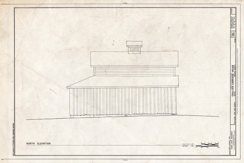 Blueprint HABS TEX,21-BRY,2-A- (Sheet 8 of 8) - Coulter Carriage House, 500 Block East Twenty-Sixth Street, Bryan, Brazos County, TX