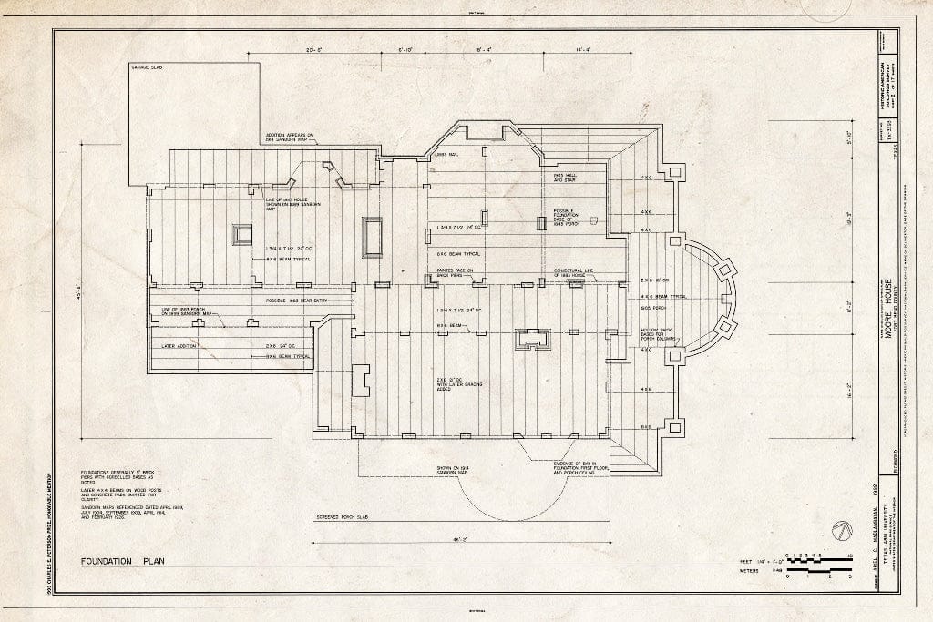 Blueprint HABS TEX,79-Rich,1- (Sheet 2 of 17) - Moore House, Fifth Street, Richmond, Fort Bend County, TX