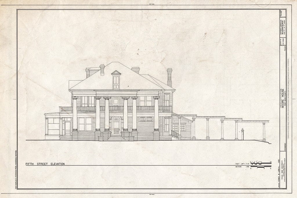 Blueprint HABS TEX,79-Rich,1- (Sheet 6 of 17) - Moore House, Fifth Street, Richmond, Fort Bend County, TX
