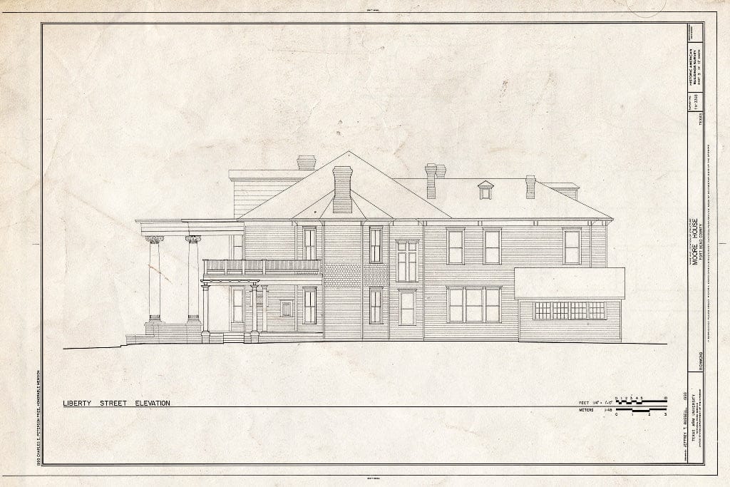 Blueprint HABS TEX,79-Rich,1- (Sheet 9 of 17) - Moore House, Fifth Street, Richmond, Fort Bend County, TX