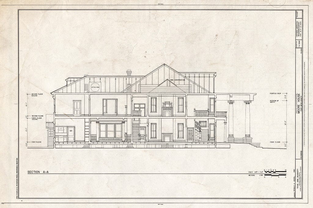Blueprint HABS TEX,79-Rich,1- (Sheet 10 of 17) - Moore House, Fifth Street, Richmond, Fort Bend County, TX