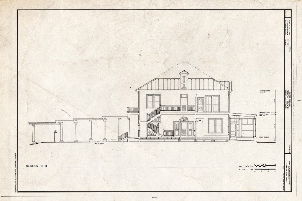 Blueprint HABS TEX,79-Rich,1- (Sheet 11 of 17) - Moore House, Fifth Street, Richmond, Fort Bend County, TX