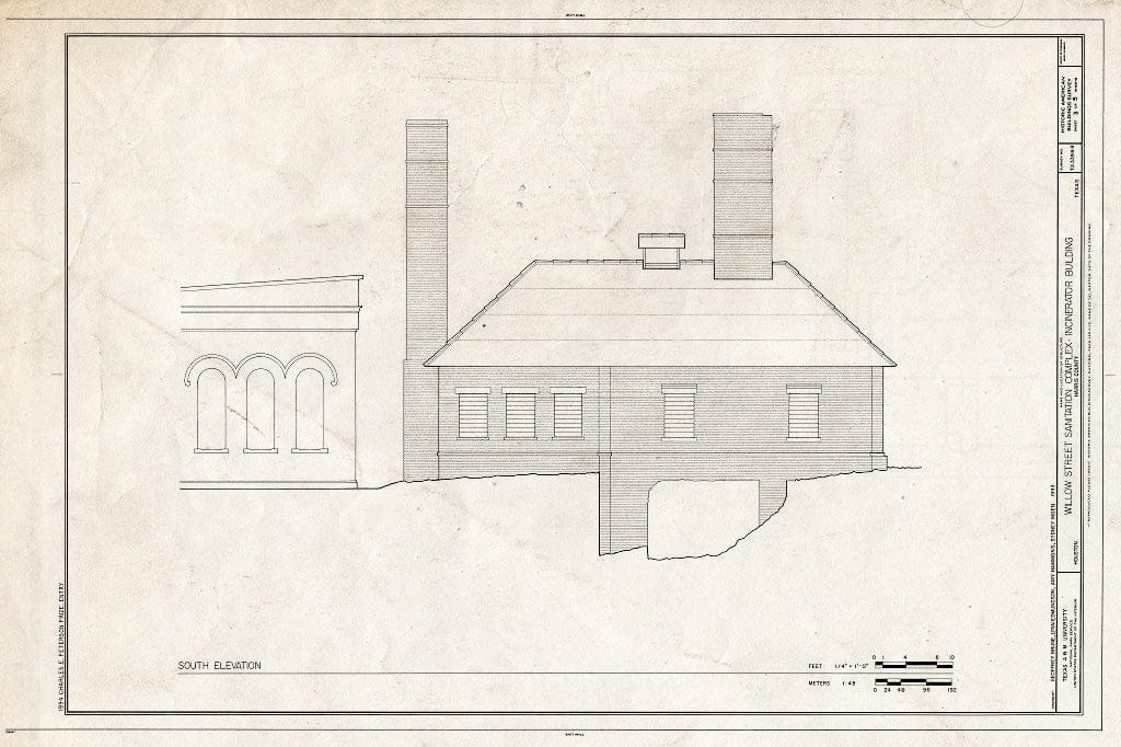 Blueprint HABS TEX,101-HOUT,7B- (Sheet 3 of 5) - Willow Street Sanitation Complex, Incineration Building, Houston, Harris County, TX