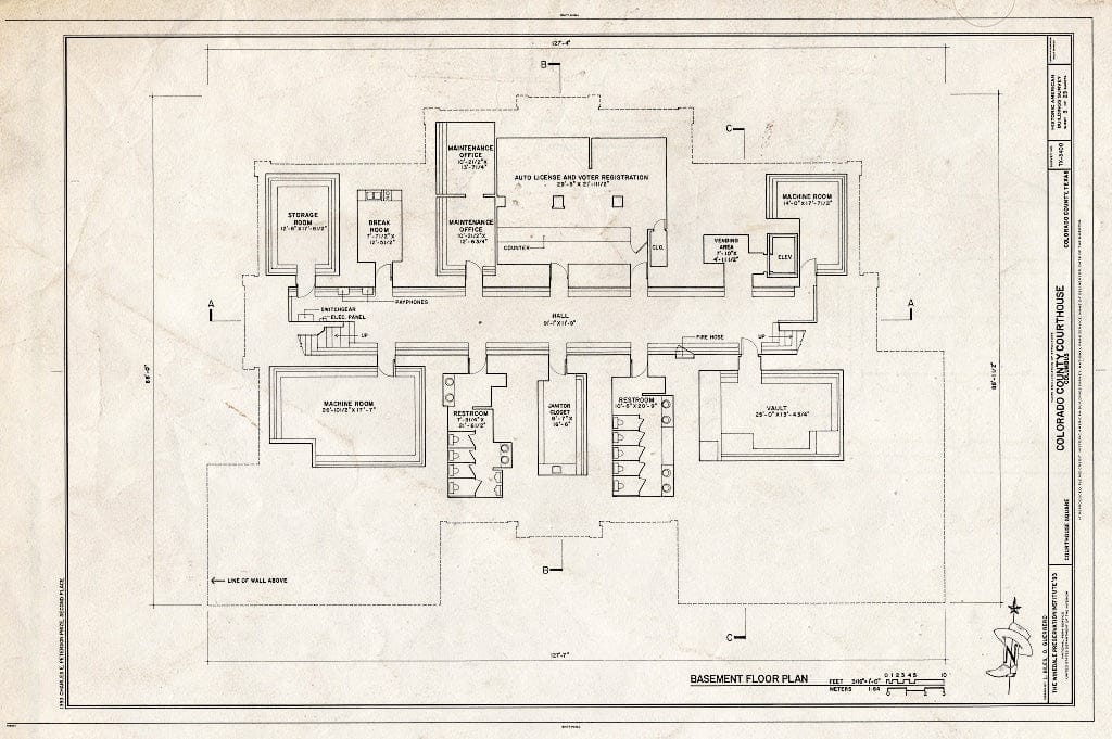 Blueprint HABS TEX,45-COLUM,2- (Sheet 3 of 23) - Colorado County Courthouse, Courthouse Square, Columbus, Colorado County, TX