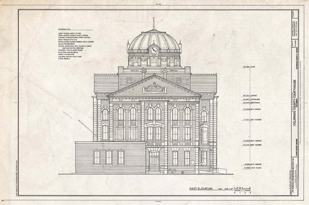 Blueprint HABS TEX,45-COLUM,2- (Sheet 10 of 23) - Colorado County Courthouse, Courthouse Square, Columbus, Colorado County, TX