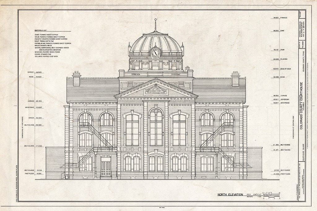 Blueprint HABS TEX,45-COLUM,2- (Sheet 11 of 23) - Colorado County Courthouse, Courthouse Square, Columbus, Colorado County, TX