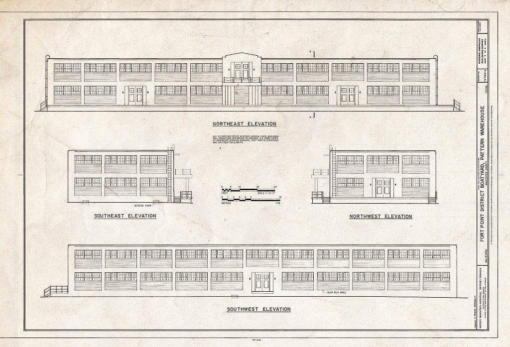 Blueprint HABS TEX,84-GALV,44A- (Sheet 3 of 4) - Fort Point District Boat Yard, Pattern Warehouse, 2000 Fort Point Road, Galveston, Galveston County, TX