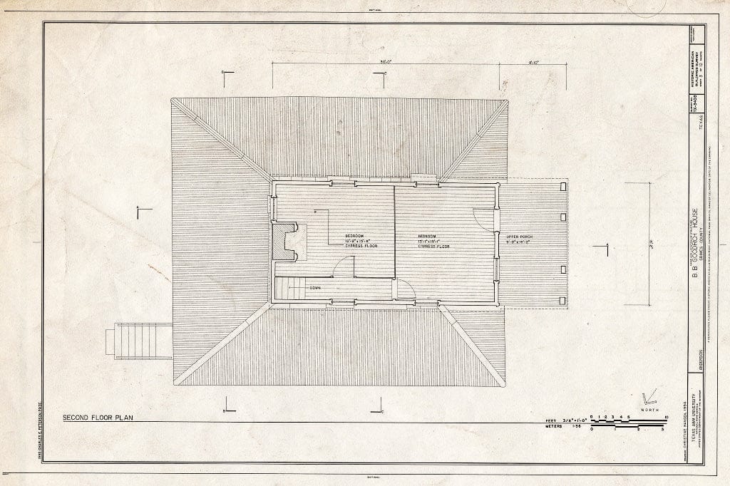 Blueprint HABS TEX,93-and,12- (Sheet 3 of 12) - B. B. Goodrich House, New York Row, Anderson, Grimes County, TX