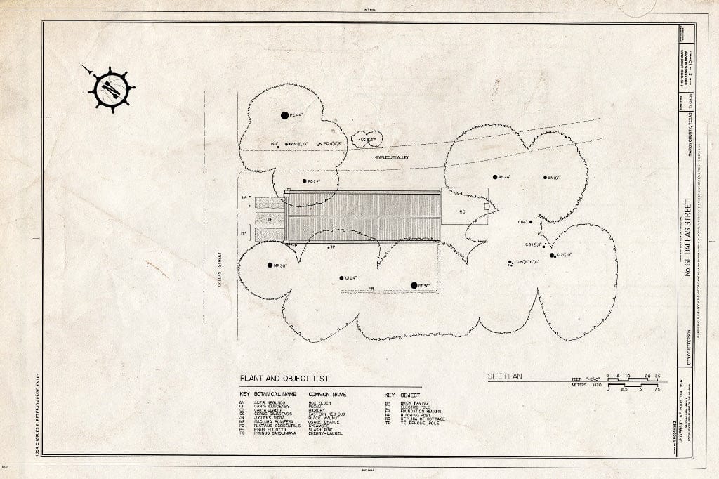 Blueprint HABS TEX,158-JEF,26- (Sheet 2 of 10) - No. 61 Dallas Street, Jefferson, Marion County, TX