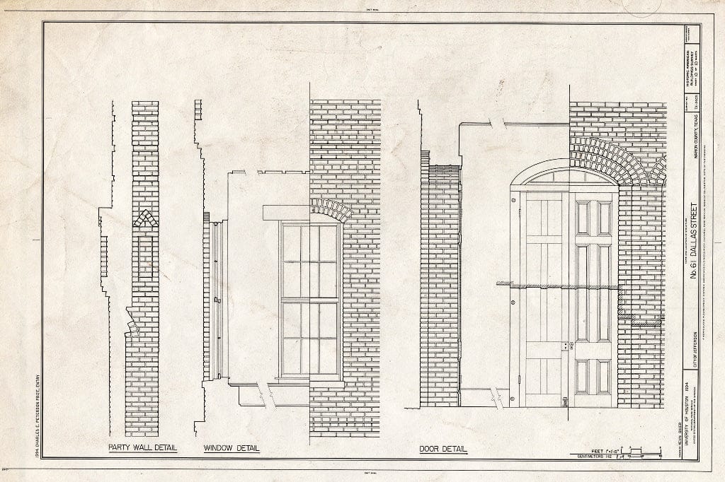 Blueprint HABS TEX,158-JEF,26- (Sheet 10 of 10) - No. 61 Dallas Street, Jefferson, Marion County, TX