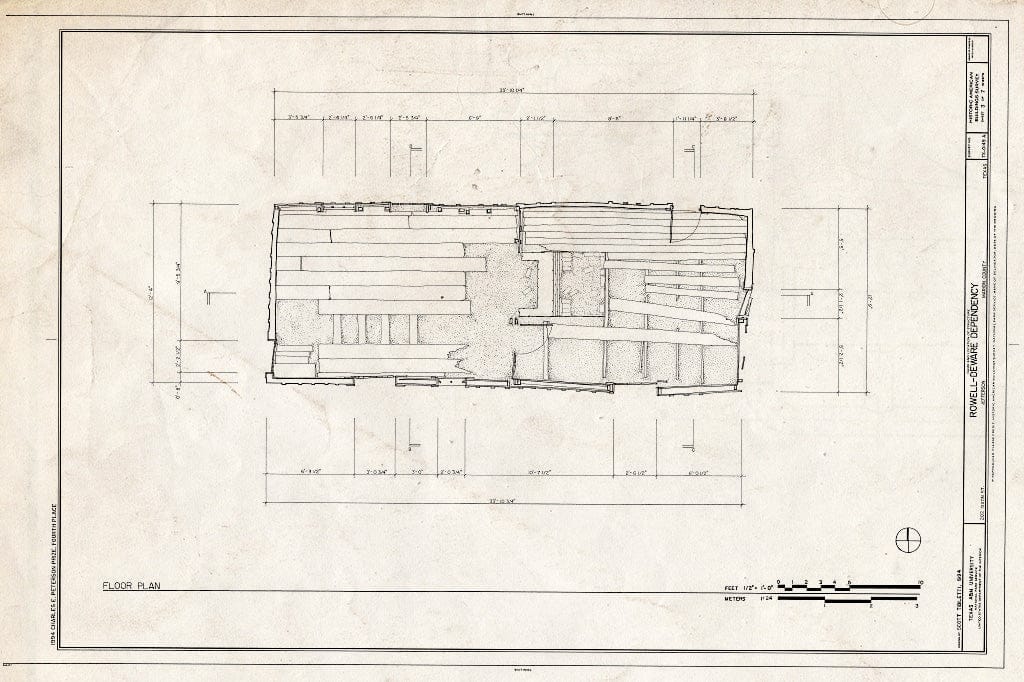 Blueprint HABS TEX,158-JEF,21A- (Sheet 3 of 7) - Rowell Deware Dependency, 202 Dixon Street, Jefferson, Marion County, TX
