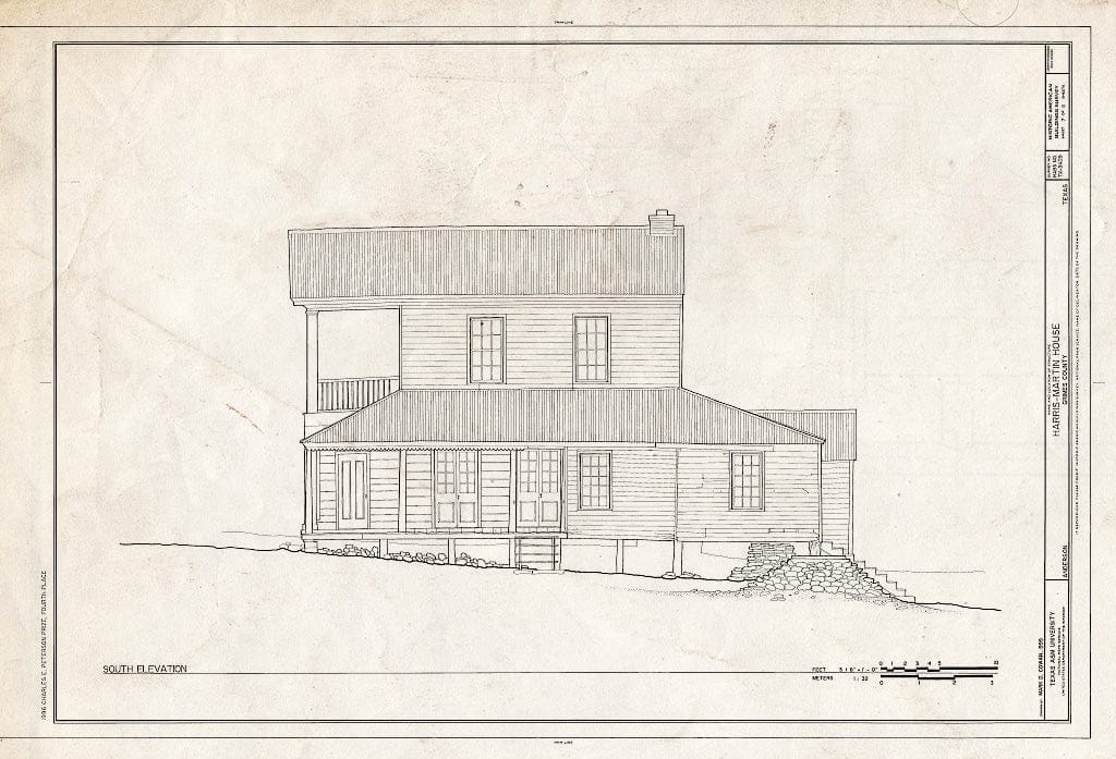 Blueprint HABS TEX,93-and,13- (Sheet 7 of 11) - Harris-Martin House, Anderson, Grimes County, TX