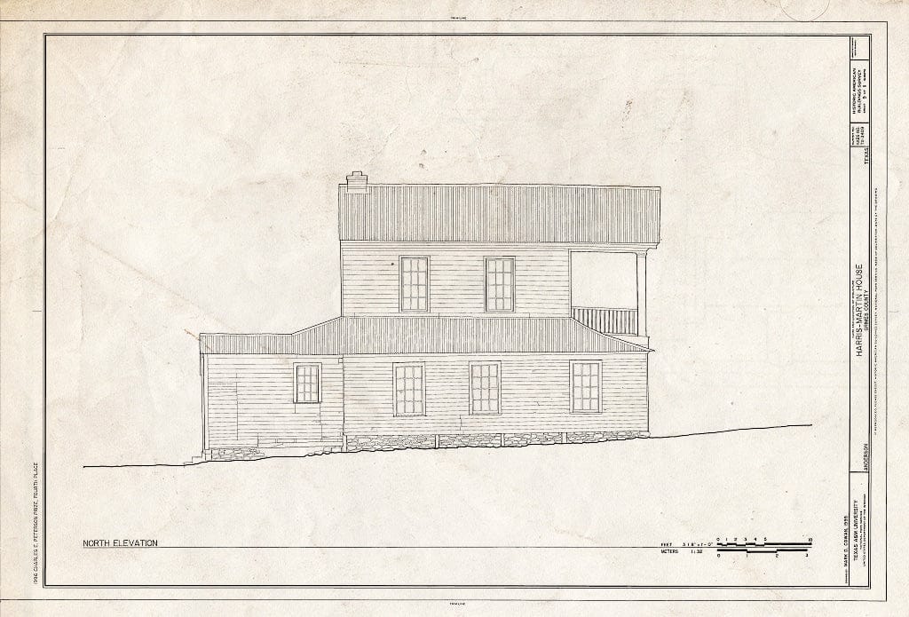 Blueprint HABS TEX,93-and,13- (Sheet 9 of 11) - Harris-Martin House, Anderson, Grimes County, TX