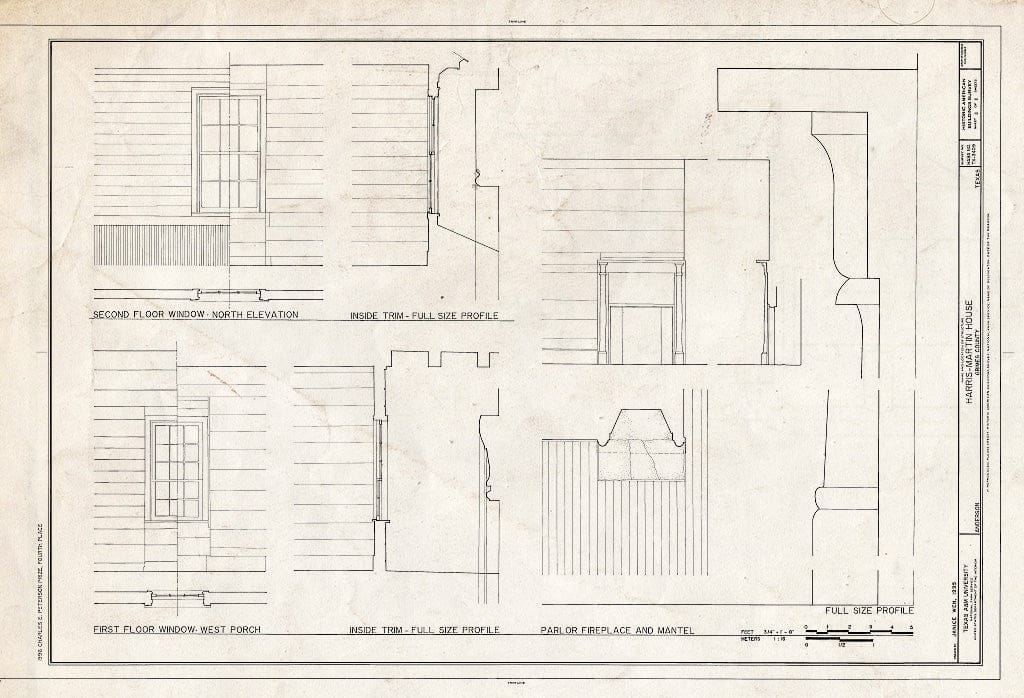 Blueprint HABS TEX,93-and,13- (Sheet 11 of 11) - Harris-Martin House, Anderson, Grimes County, TX