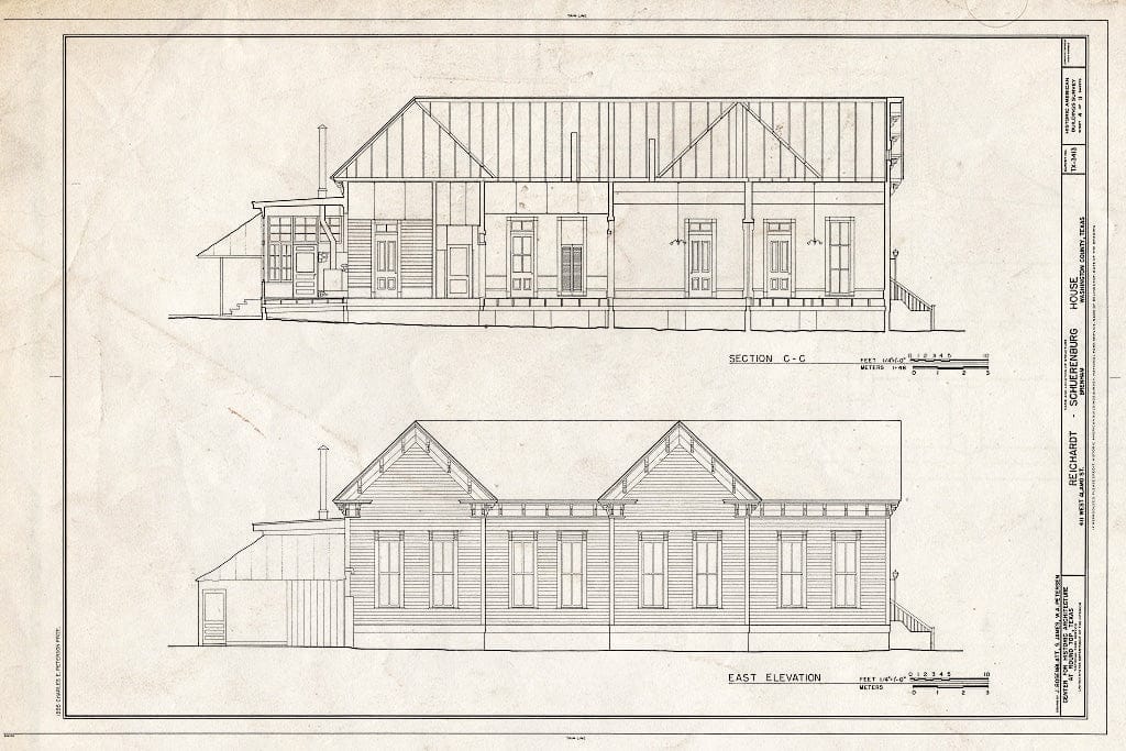 Blueprint HABS TEX,239-BREI-3- (Sheet 4 of 11) - Reichardt-Schuerenburg House, 411 West Alamo Street, Brenham, Washington County, TX