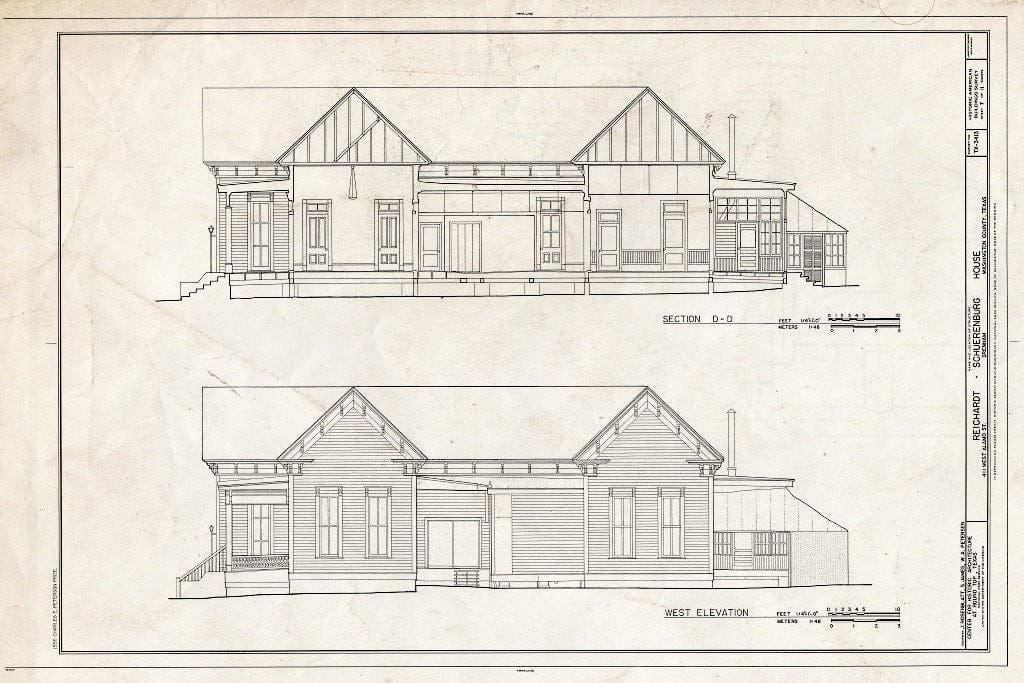 Blueprint HABS TEX,239-BREI-3- (Sheet 7 of 11) - Reichardt-Schuerenburg House, 411 West Alamo Street, Brenham, Washington County, TX