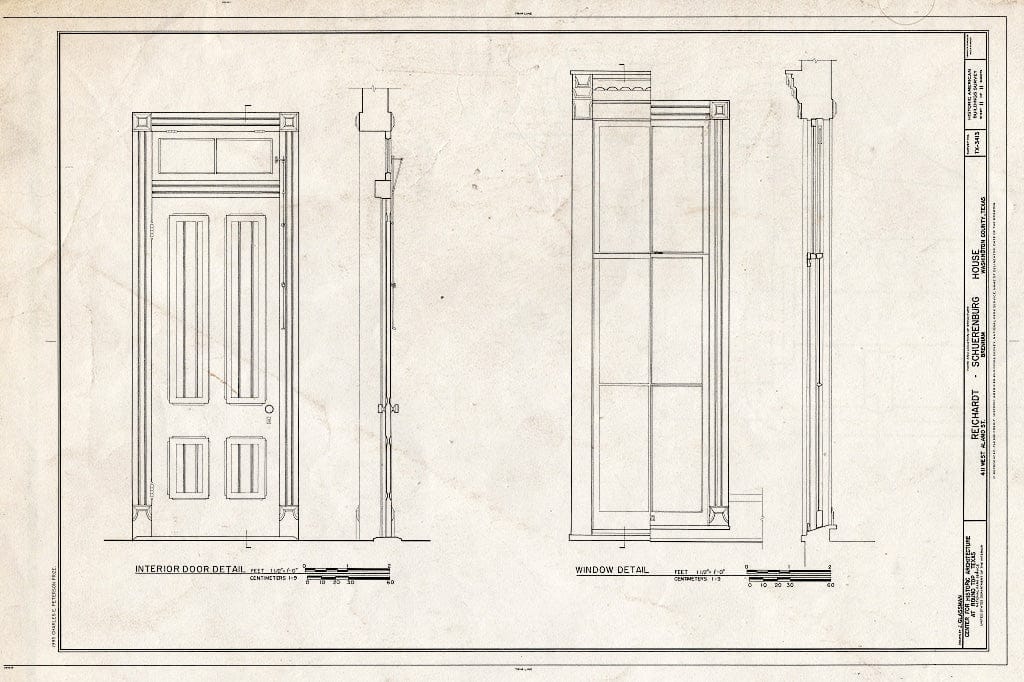 Blueprint HABS TEX,239-BREI-3- (Sheet 11 of 11) - Reichardt-Schuerenburg House, 411 West Alamo Street, Brenham, Washington County, TX