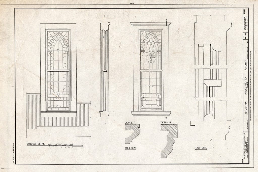 Blueprint HABS TEX,239-BREN,4- (Sheet 10 of 11) - Brenham Presbyterian Church, 900 Jackson Street, Brenham, Washington County, TX