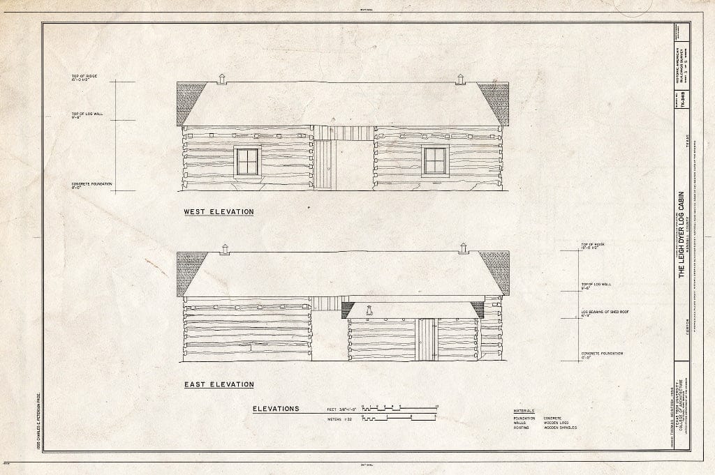 Blueprint HABS TEX,191-CANY,1- (Sheet 3 of 5) - Leigh Dyer Log Cabin, Canyon, Randall County, TX