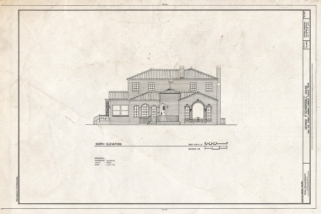 Blueprint HABS TEX,152-LUBBO,19- (Sheet 5 of 10) - George P. Kuykendall House, 2201 Sixteenth Street, Lubbock, Lubbock County, TX