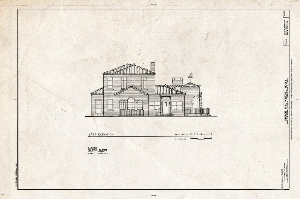 Blueprint HABS TEX,152-LUBBO,19- (Sheet 6 of 10) - George P. Kuykendall House, 2201 Sixteenth Street, Lubbock, Lubbock County, TX