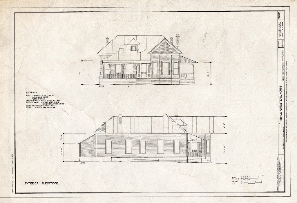 Blueprint HABS TEX,7-LEM.V,1C- (Sheet 2 of 9) - Korus Farmstead, House, U.S. Highway 281 at Farm Road 536, Leming, Atascosa County, TX