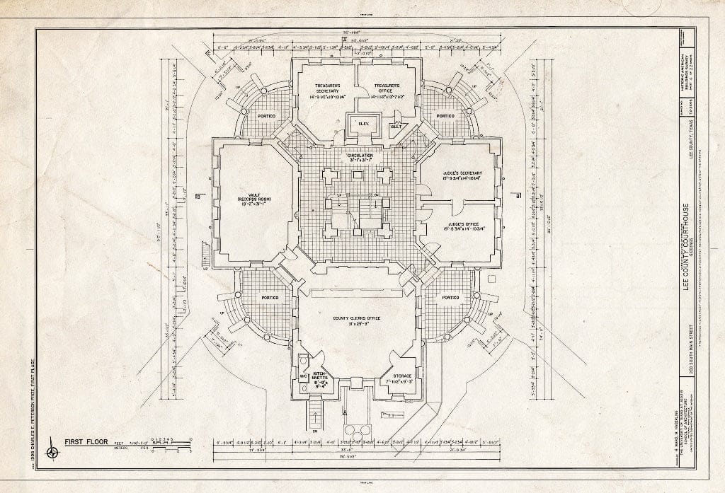 Blueprint HABS TEX,144-GIDD,1- (Sheet 4 of 22) - Lee County Courthouse, 200 South Main Street, Giddings, Lee County, TX