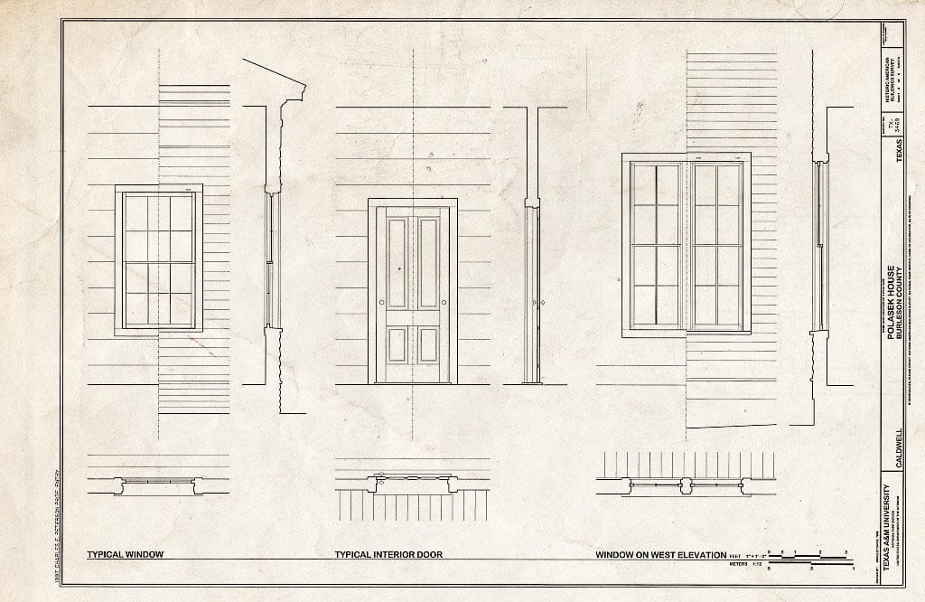 Blueprint HABS TEX,26-CALD,1- (Sheet 9 of 9) - Polasek House, 200 East Fawn Street, Caldwell, Burleson County, TX