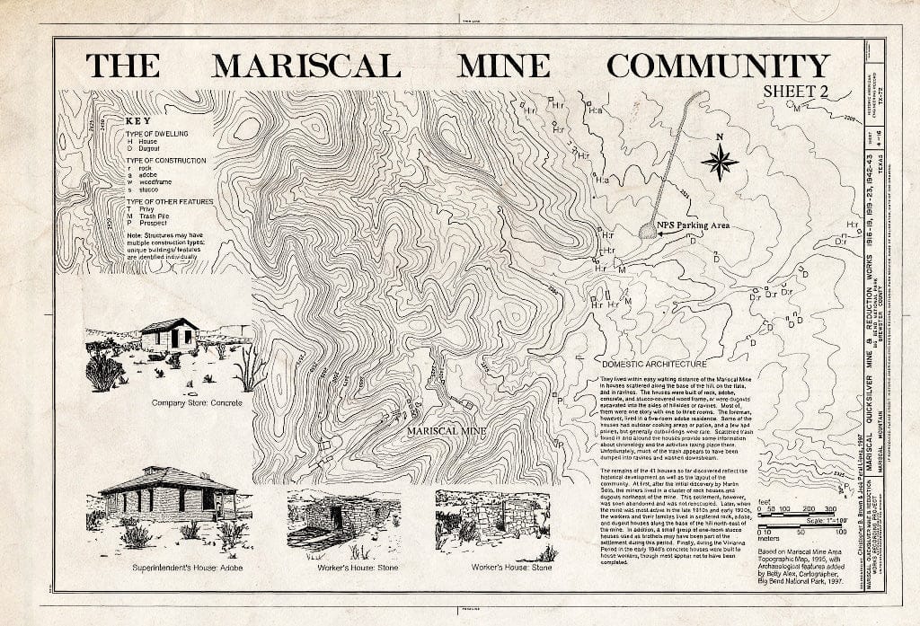 Blueprint HAER TX,22-MARMOU,1- (Sheet 4 of 16) - Mariscal Quicksilver Mine & Reduction Works, Terlingua, Brewster County, TX