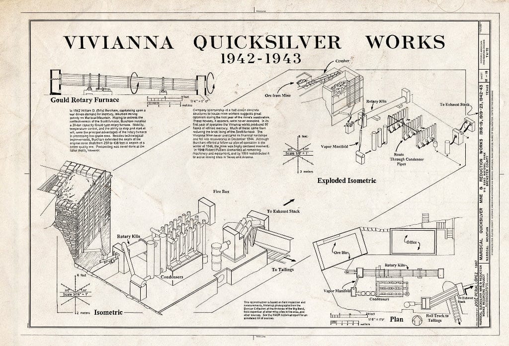 Blueprint HAER TX,22-MARMOU,1- (Sheet 12 of 16) - Mariscal Quicksilver Mine & Reduction Works, Terlingua, Brewster County, TX