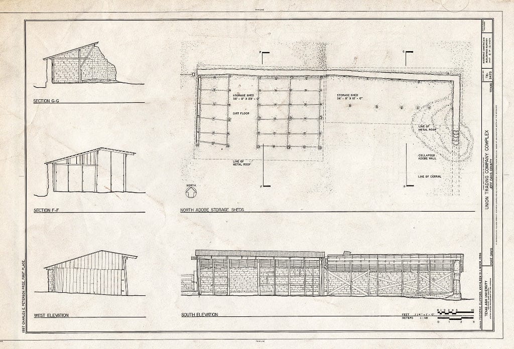 Blueprint HABS TEX,122-FODA,4- (Sheet 6 of 14) - Union Trading Company Complex, Fort Davis, Jeff Davis County, TX