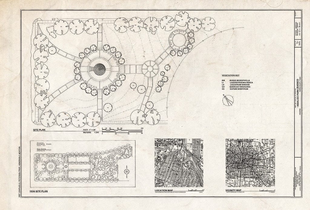 Blueprint HABS TEX,101-HOUT,10- (Sheet 2 of 9) - Hidalgo Park Quiosco, Houston, Harris County, TX