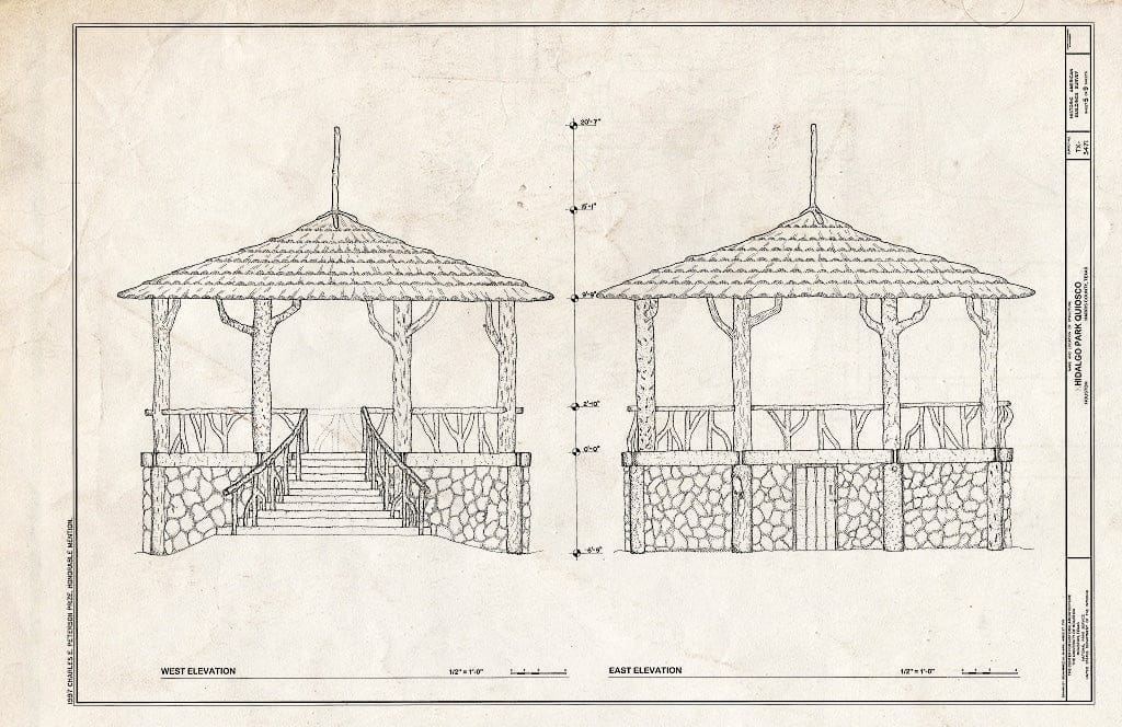Blueprint HABS TEX,101-HOUT,10- (Sheet 5 of 9) - Hidalgo Park Quiosco, Houston, Harris County, TX