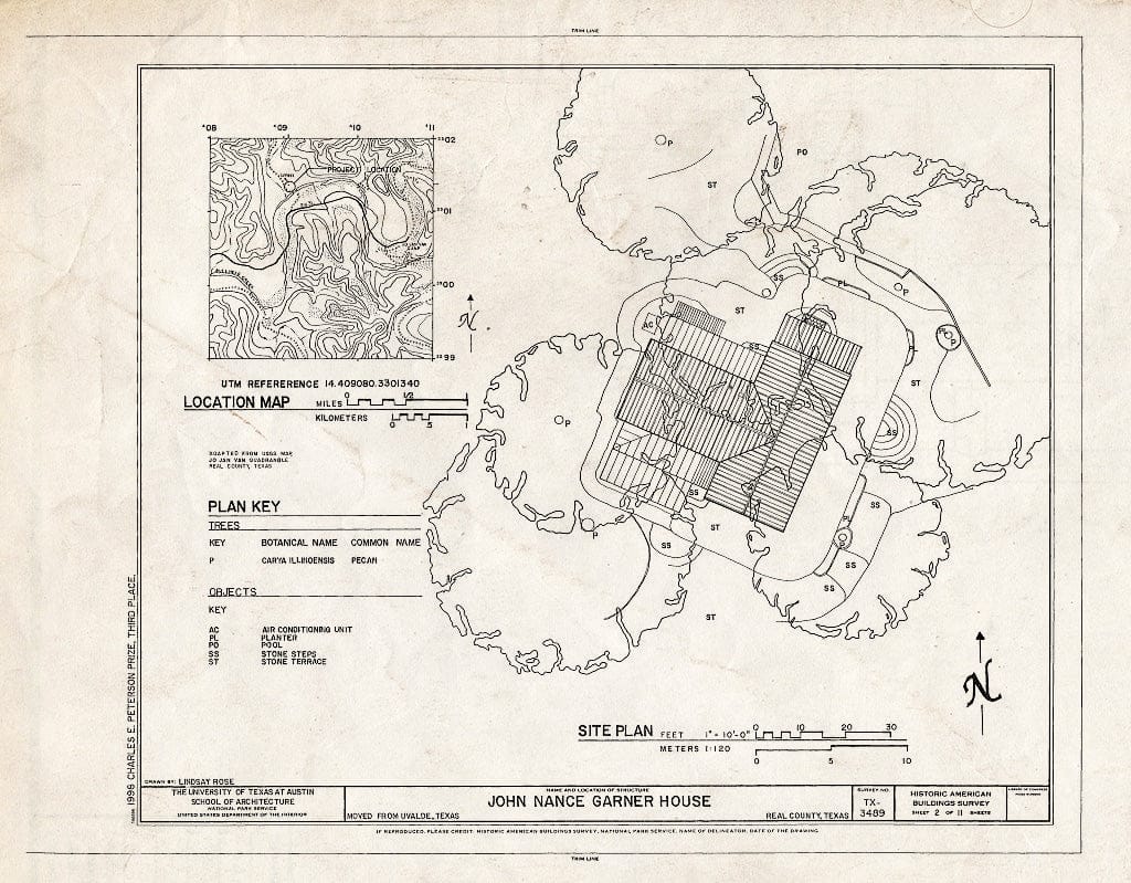 Blueprint HABS TEX,193-CAMP.V,1- (Sheet 2 of 11) - John Nance Garner House, Camp Wood, Real County, TX