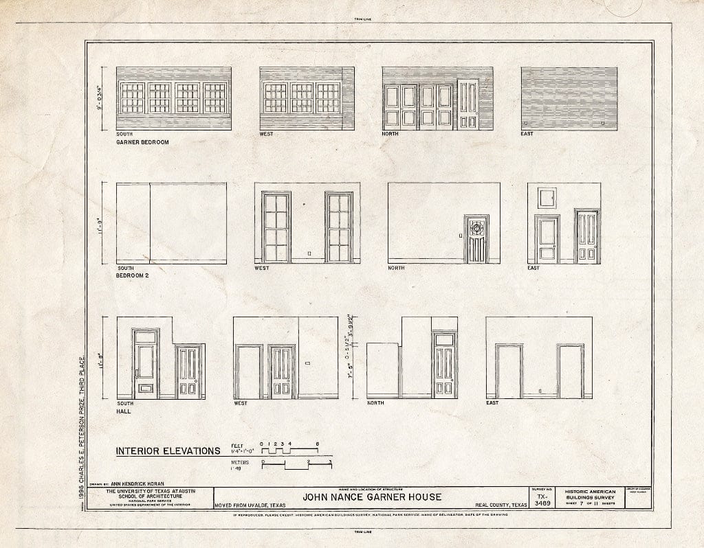 Blueprint HABS TEX,193-CAMP.V,1- (Sheet 7 of 11) - John Nance Garner House, Camp Wood, Real County, TX