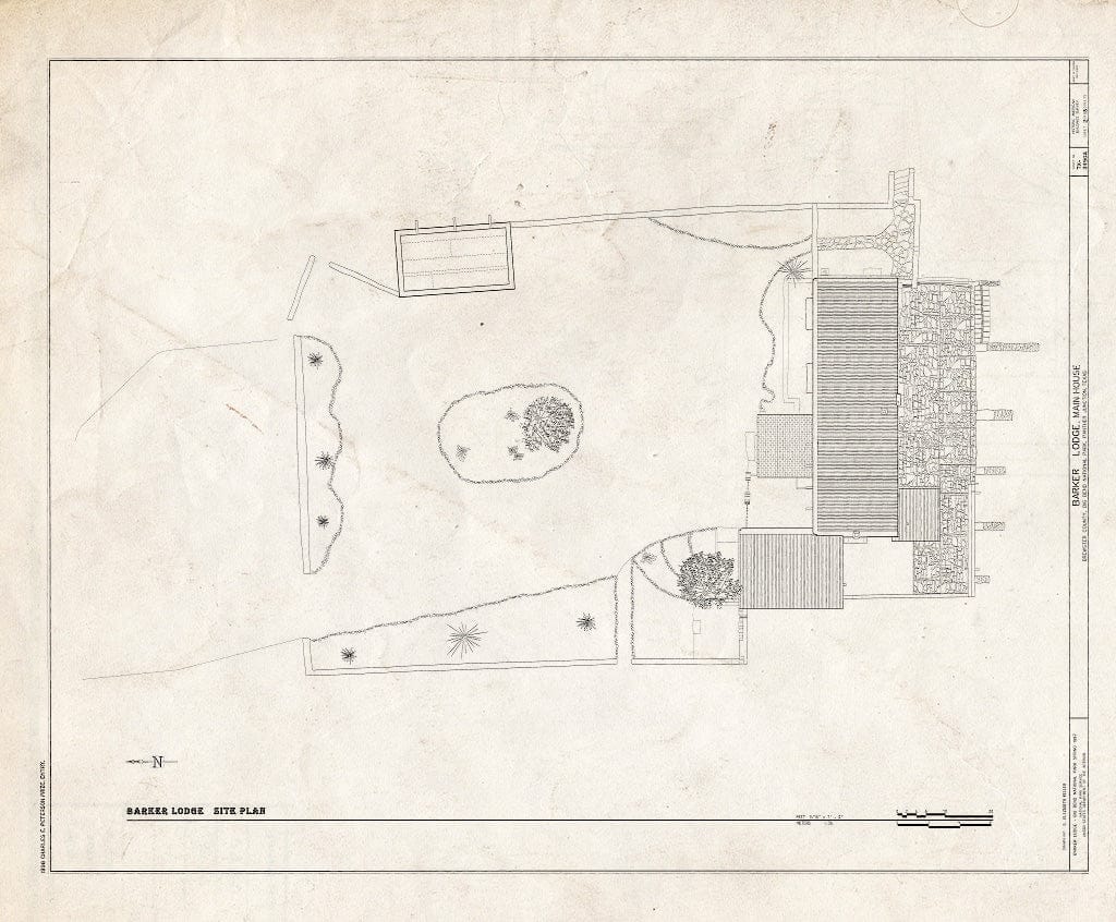 Blueprint HABS TX-3490-A (Sheet 2 of 13) - Barker Lodge, Main House, Panther Junction, Brewster County, TX