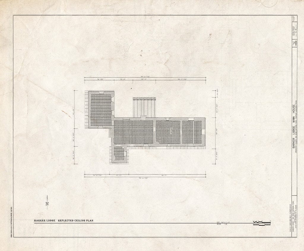 Blueprint HABS TX-3490-A (Sheet 4 of 13) - Barker Lodge, Main House, Panther Junction, Brewster County, TX