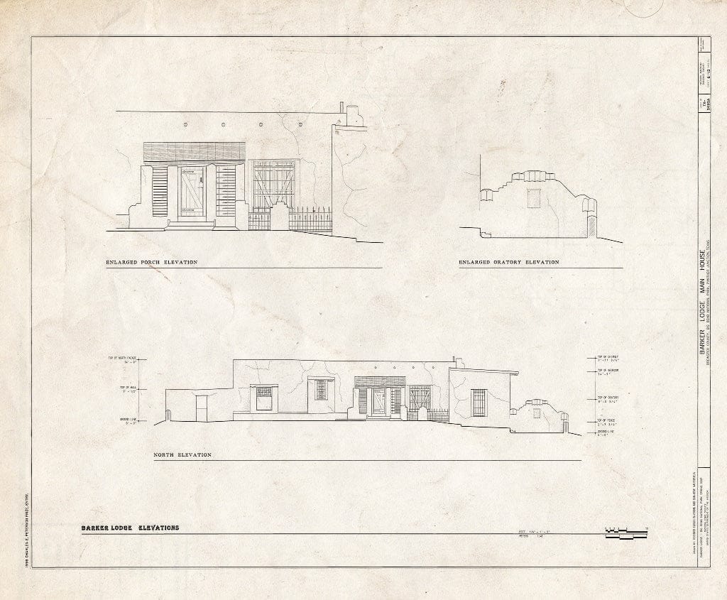 Blueprint HABS TX-3490-A (Sheet 6 of 13) - Barker Lodge, Main House, Panther Junction, Brewster County, TX