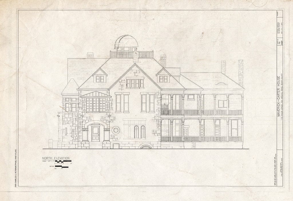 Blueprint HABS TEX,15-SANT,59- (Sheet 7 of 11) - Maverick-Carter House, 119 Taylor Street, San Antonio, Bexar County, TX