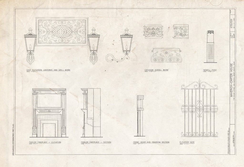 Blueprint HABS TEX,15-SANT,59- (Sheet 11 of 11) - Maverick-Carter House, 119 Taylor Street, San Antonio, Bexar County, TX