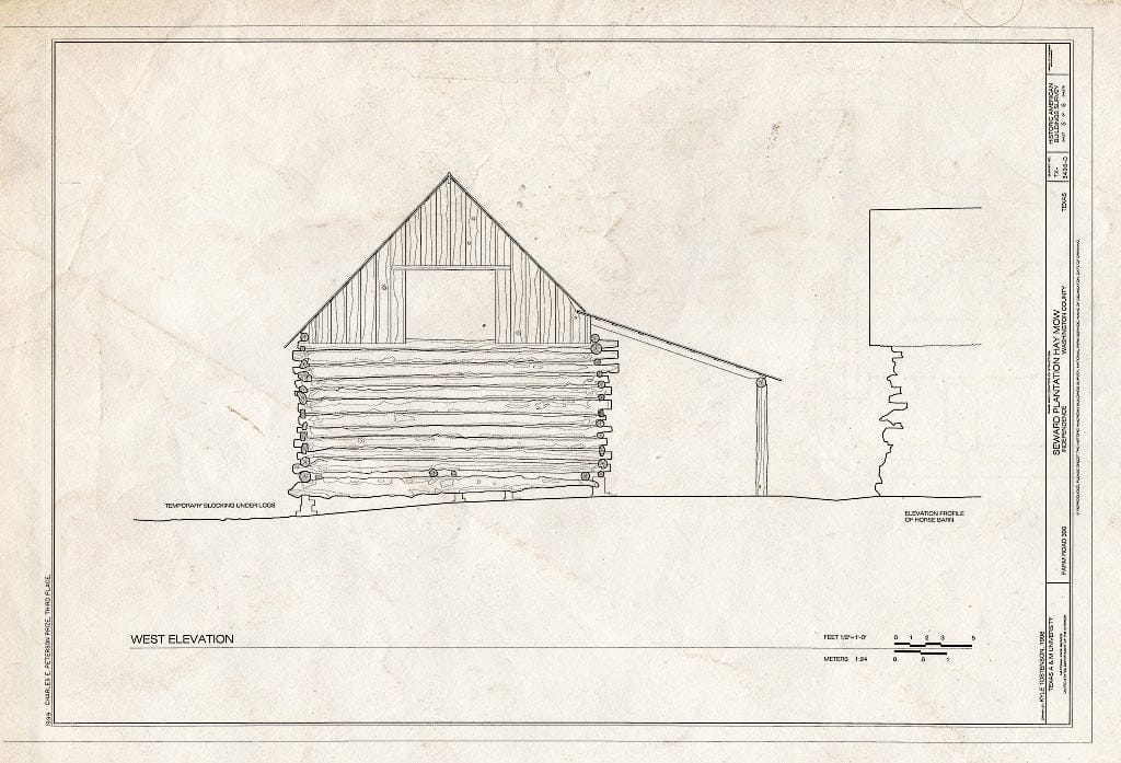 Blueprint HABS TEX,239-INDEP,9D- (Sheet 5 of 6) - Seward Plantation, Hay Mow, Farm Road 390, Independence, Washington County, TX