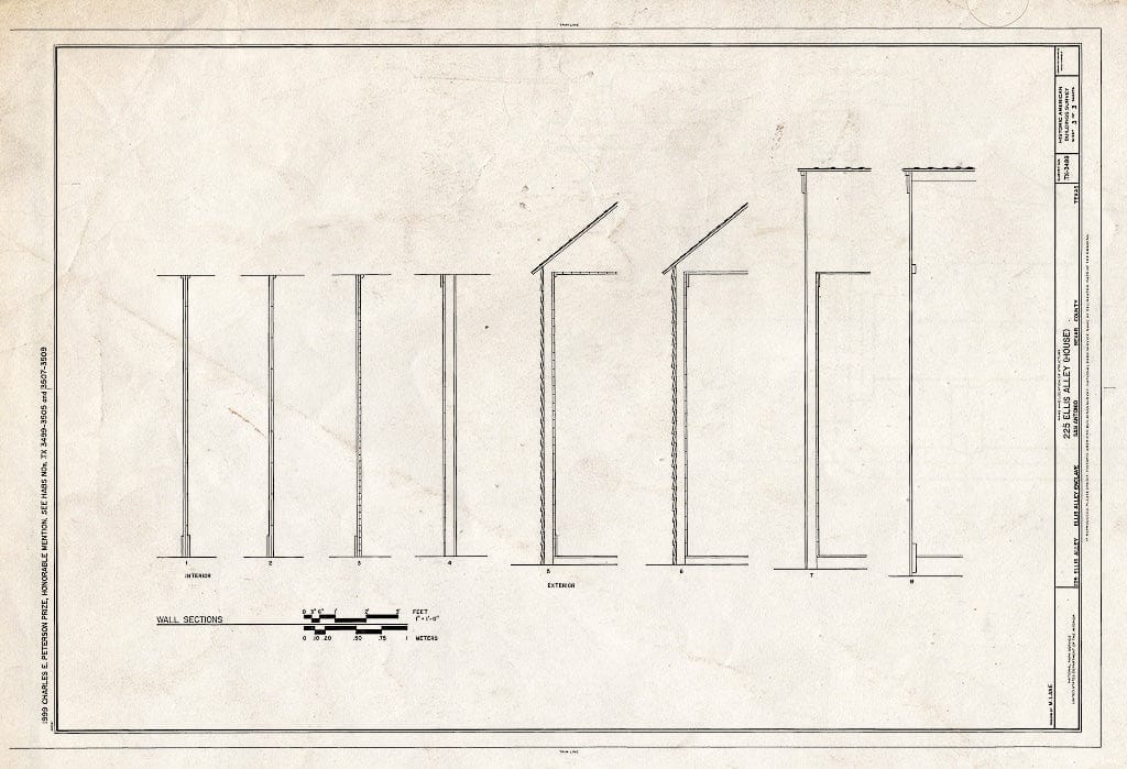 Blueprint HABS TEX,15-SANT,57- (Sheet 3 of 3) - 225 Ellis Alley (House), San Antonio, Bexar County, TX