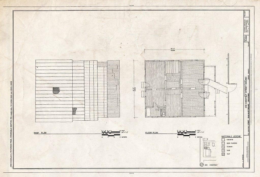 Blueprint HABS TEX,15-SANT,51- (Sheet 1 of 4) - 210 Chestnut Street (House), 210 Chestnut Street, San Antonio, Bexar County, TX