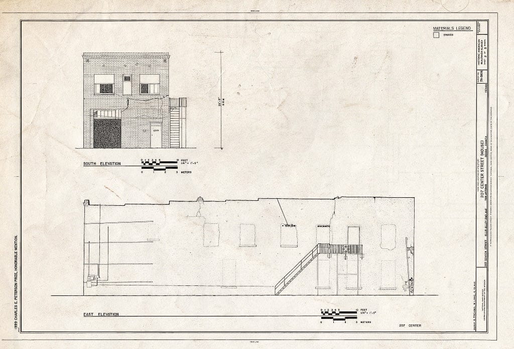 Blueprint HABS TEX,15-SANT,50- (Sheet 2 of 5) - 207 Center Street (House), San Antonio, Bexar County, TX